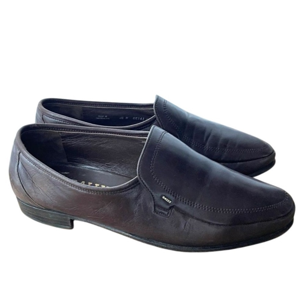 Y2K‎ Vintage Bally Tirano II Mens Brown Leather Loafers Made in Switzerland 8.5